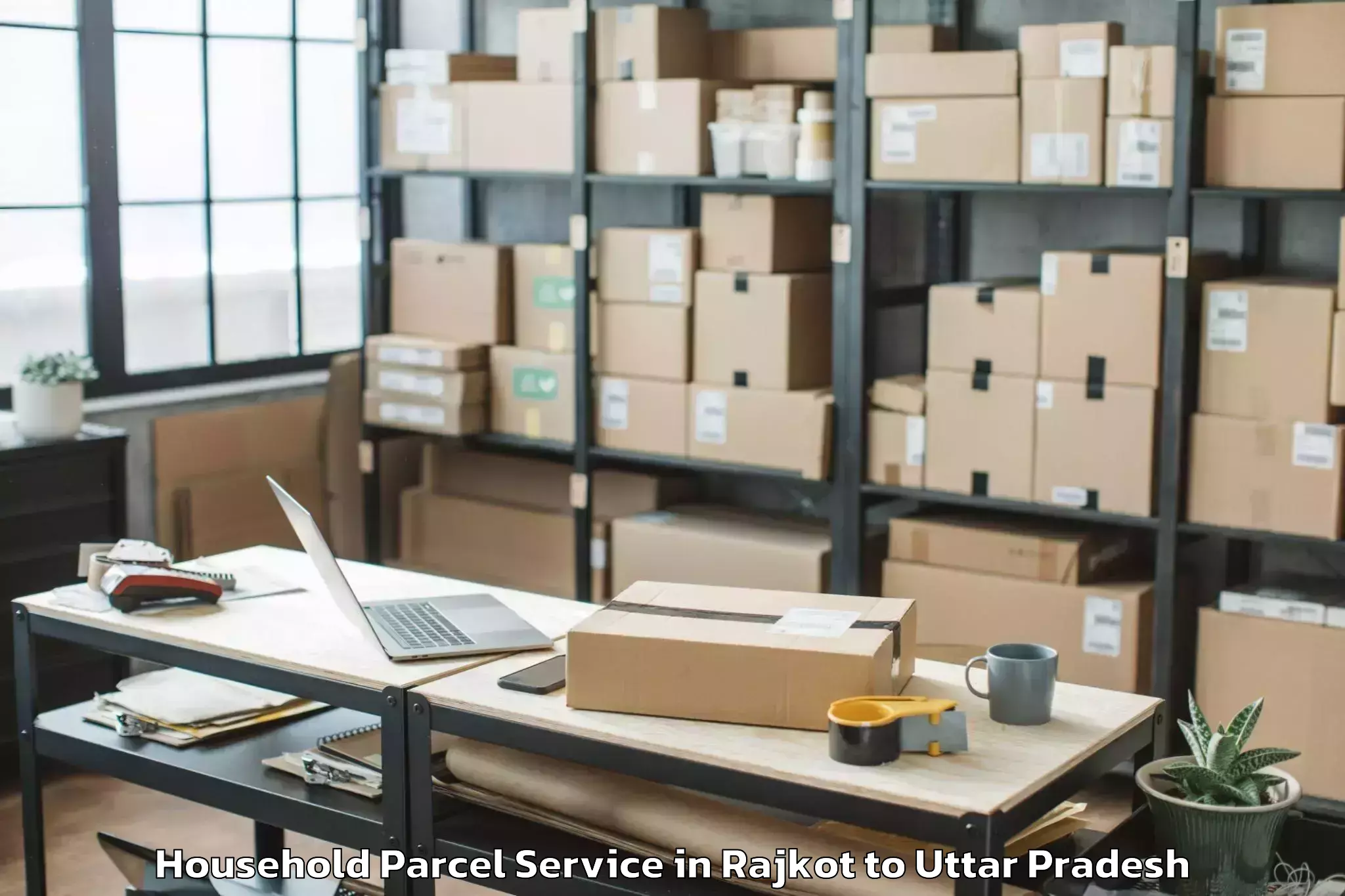 Book Your Rajkot to Rasra Household Parcel Today